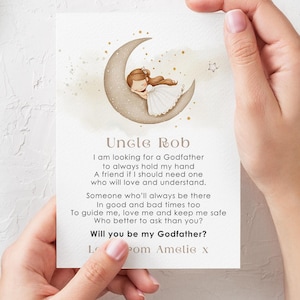 Poesia modificabile per la proposta di principessa delle fate Vuoi essere il mio padrino?, Madrina, Padrino, Padrino, Guida per i genitori, Modello Canva stampabile