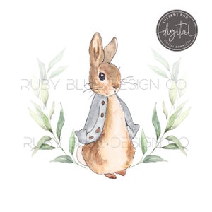 Neutral Peter Rabbit Foglie PNG, Peter Rabbit, Digital Download, Stampabile, Genere Neutro Peter Rabbit Clipart