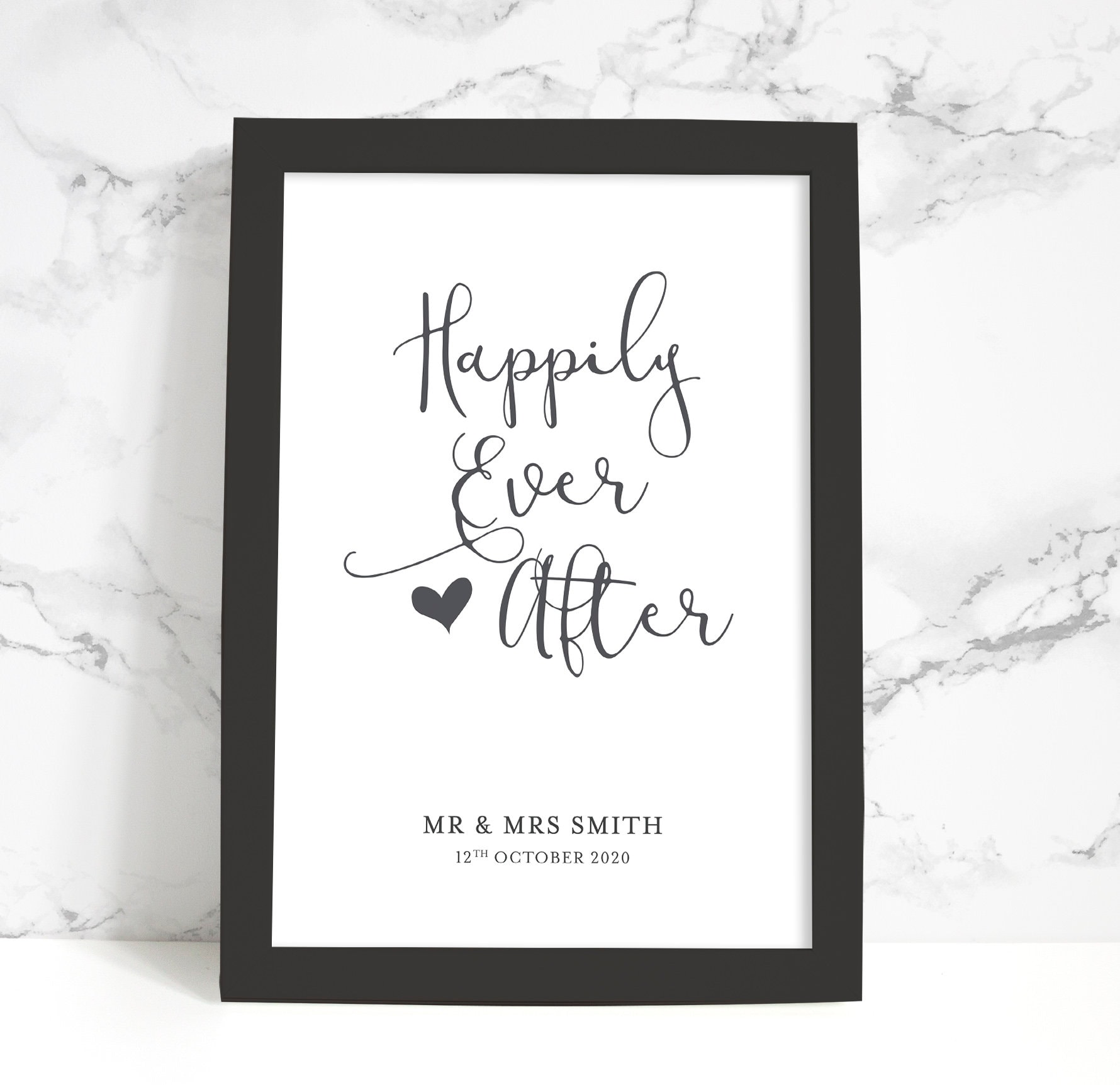 Happily Ever After Wedding Day Personalised Print Anniversary Etsy