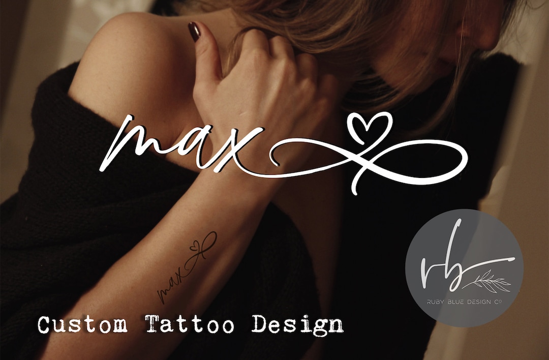 Tattoo Design Heart Infinity Symbol Script Calligraphy Name - Etsy