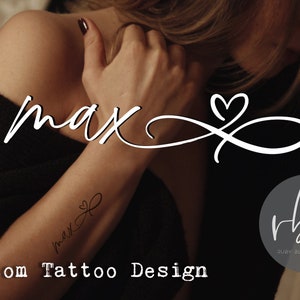 Tattoo Design Heart Infinity Symbol Script Calligraphy Name
