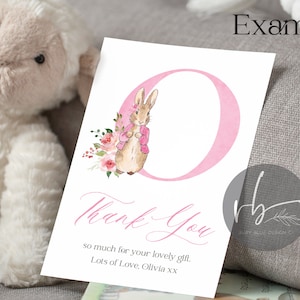 Flopsy Kaninchen rosa Blumen Aquarell Alphabet PNG, Peter Rabbit Buchstabe O, digitaler Download, druckbar, rosa Blumen
