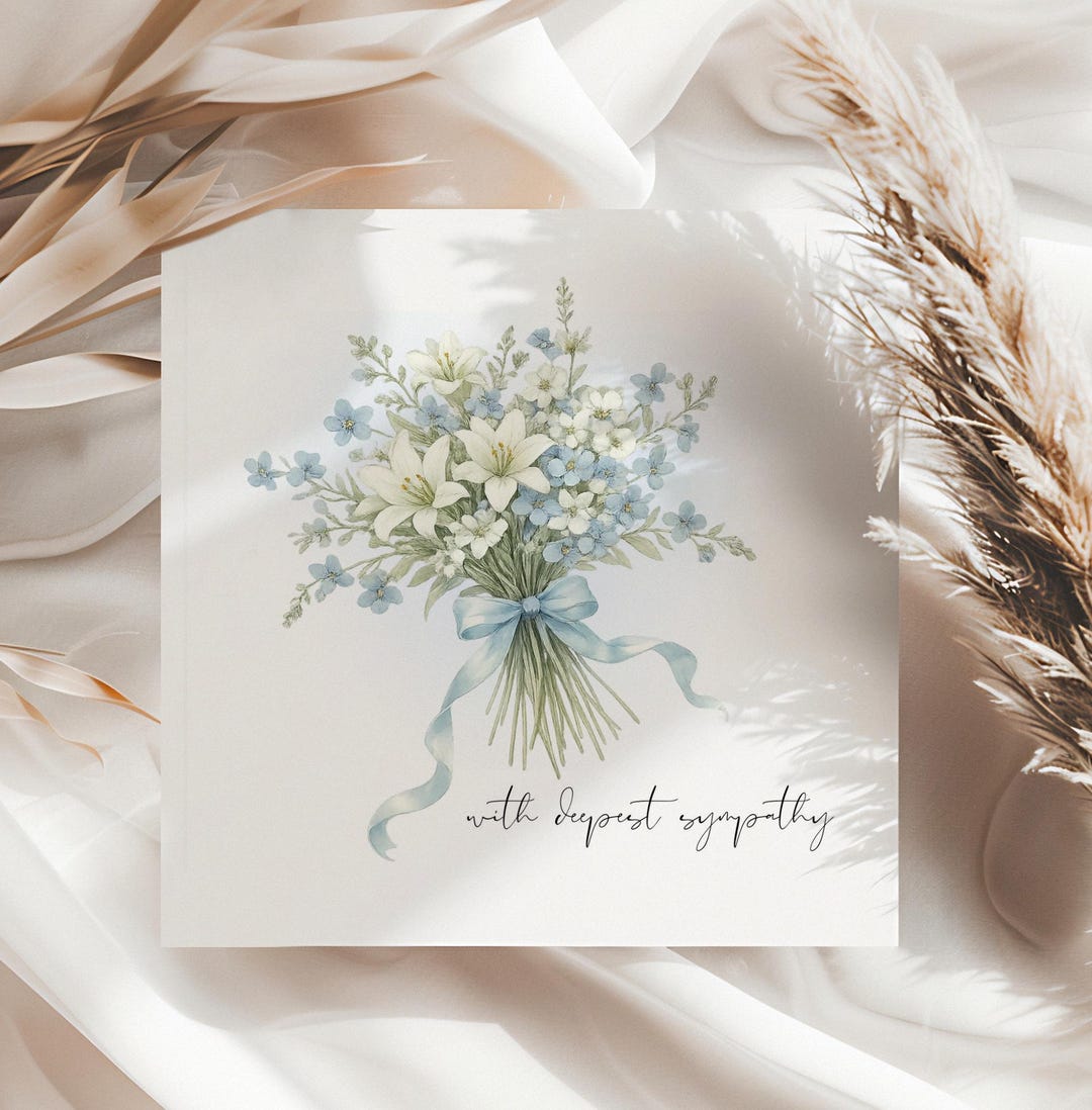 Sympathy Card - so Sorry for Your Loss Card, Floral Bouquet Card for ...