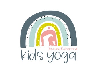 Pre-made Logo, Kids Yoga Logo Design, Yoga, Kids Watermark, Logo Business card
