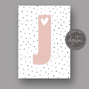 Pink Initial con fondo irregular PNG, vivero Carta J Diseño, Tarjeta, Etiqueta, Descarga Digital, Imprimible, Impresión de decoración de vivero