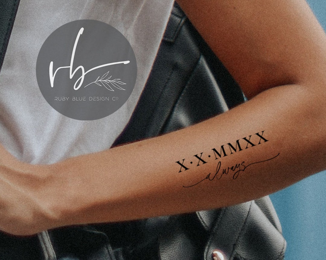 Roman Numerals Unisex Script Tattoo Design Script Calligraphy - Etsy