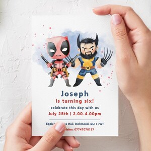 Editable Hero Birthday Invitation Super Hero Party Invite Instant Download Custom Kids Birthday Invitation Template Canva