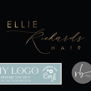 DIY Edit Yourself Makeup Artist Logo Beauty Hair Logo Lash Technician Logo Design Salon Business Hair Stylist DIY Template Editable Corjl