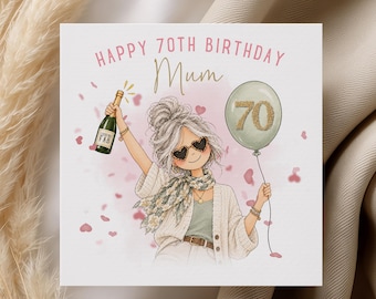 Personalised 70th Birthday Card, Birthday Card for Her, Funny 70th Birthday, Milestone Birthday