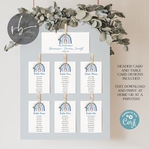 Bearbeitbare Peter Rabbit Tischplan-Karten, 2 Größenkartendesigns enthalten druckbare, bearbeitbare, sofortiger Download Tischplanvorlage, CORJL