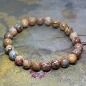 Jasper Stretch Bracelet, Boho Stretch Bracelet, Yoga Stretch Bracelet, Venus Jasper, Jasper Jewelry, Metaphysical Gifts, Yoga Gift for Women