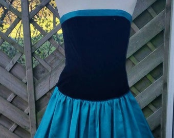 Black strapless prom dress UK 6