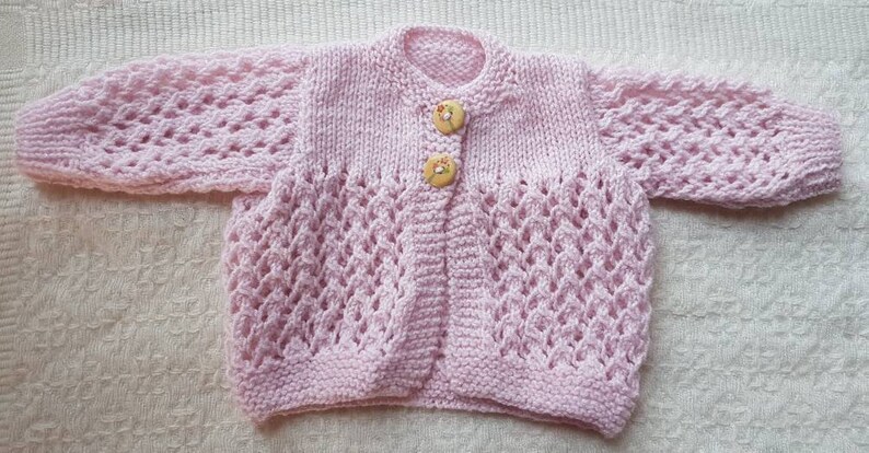 Vintage hand knitted baby cardigan 0-3 months