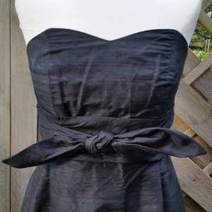 Black strapless evening dress UK size 8
