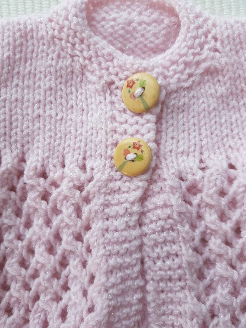Vintage hand knitted baby cardigan 0-3 months