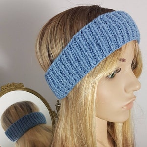 Blue knit headband