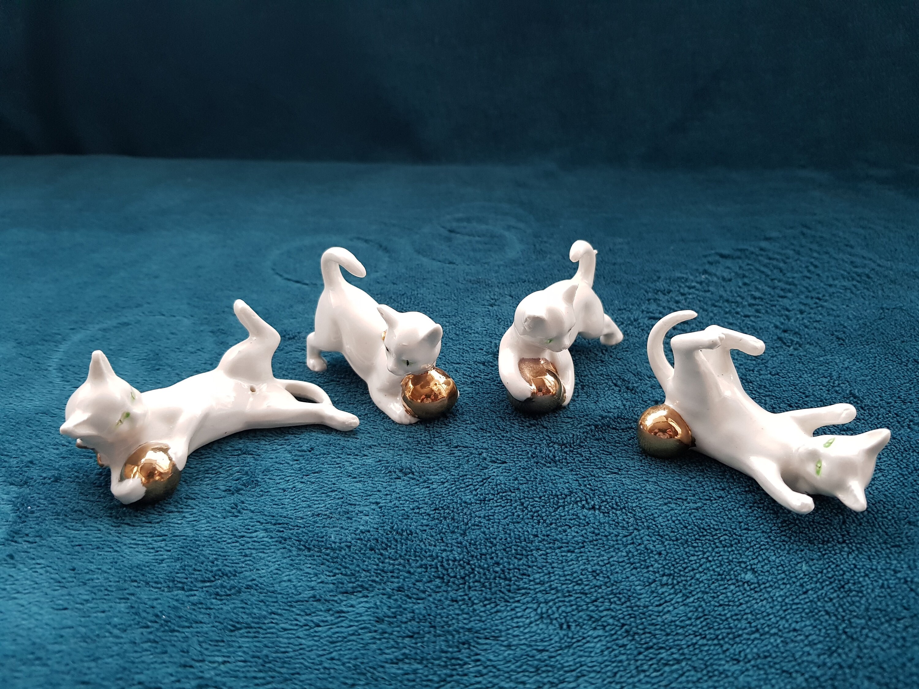 Pottery cats figurine Cats figurine vintage cat figure Etsy