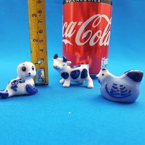 Vintage Porcelain Animal Figurines: Set of Three, Bone China