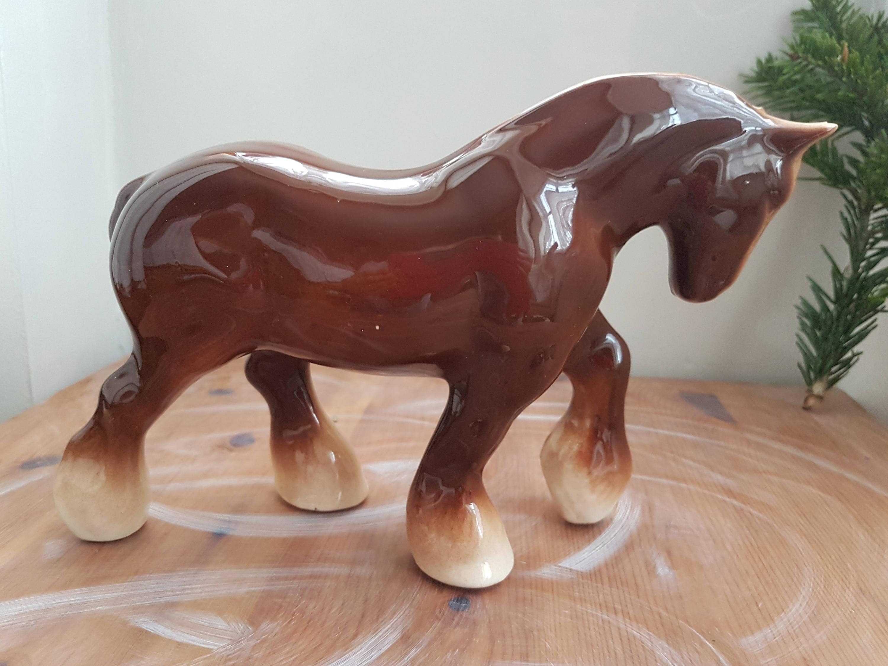 Ceramic Horse figure vintage ceramic horse figurine Brown Etsy