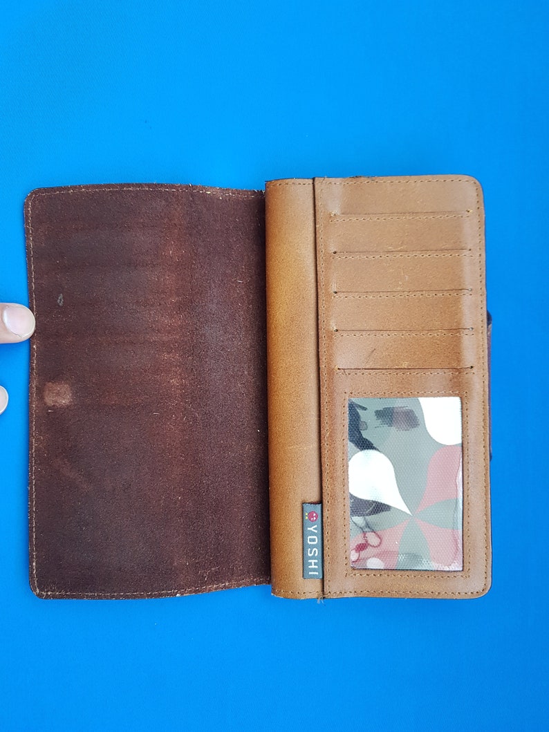 Yoshi Wallet Yoshi Vintage Leather Wallet Brown Leather Etsy