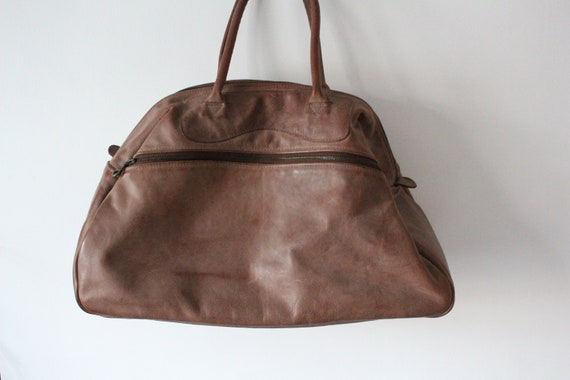 Vintage leather travel bag, Colombia 1970s