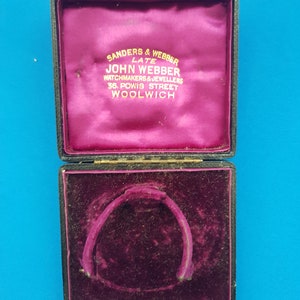 Vintage Leather Jewellery Box: Sanders & Webber, Velvet Interior