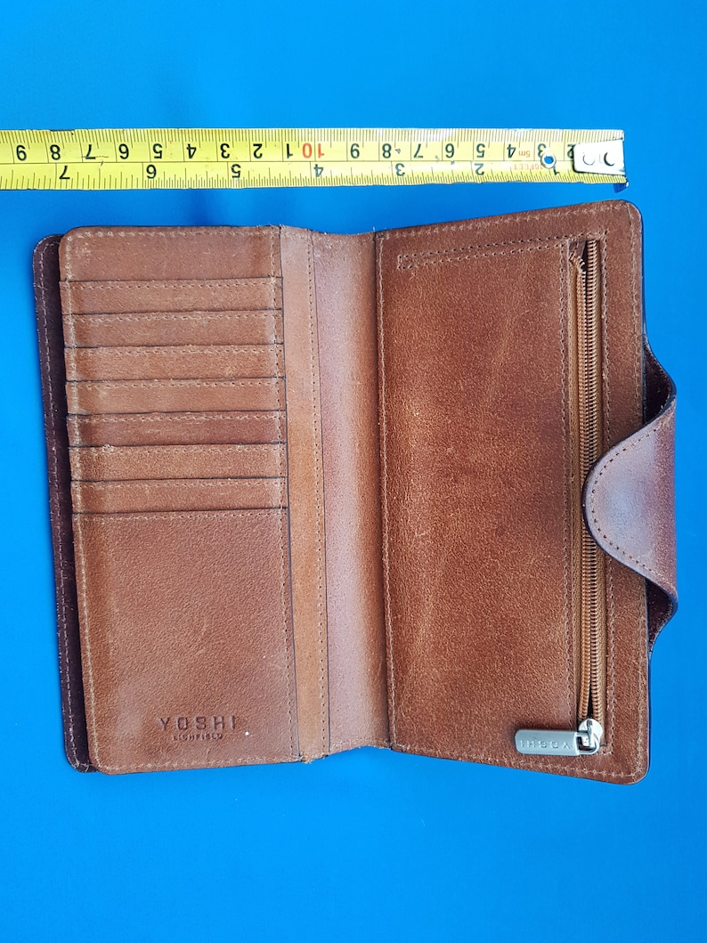 Yoshi Wallet Yoshi Vintage Leather Wallet Brown Leather Etsy