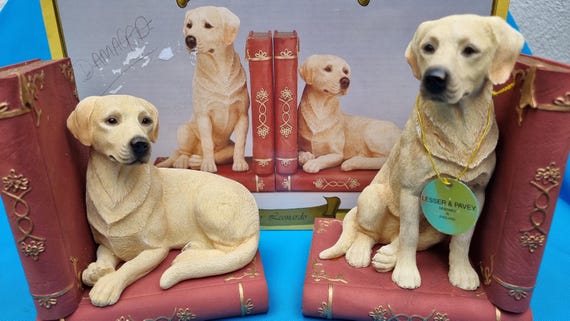 ラブラドール犬の置物、ゴールデンレトリバー犬、レトリバーのブック