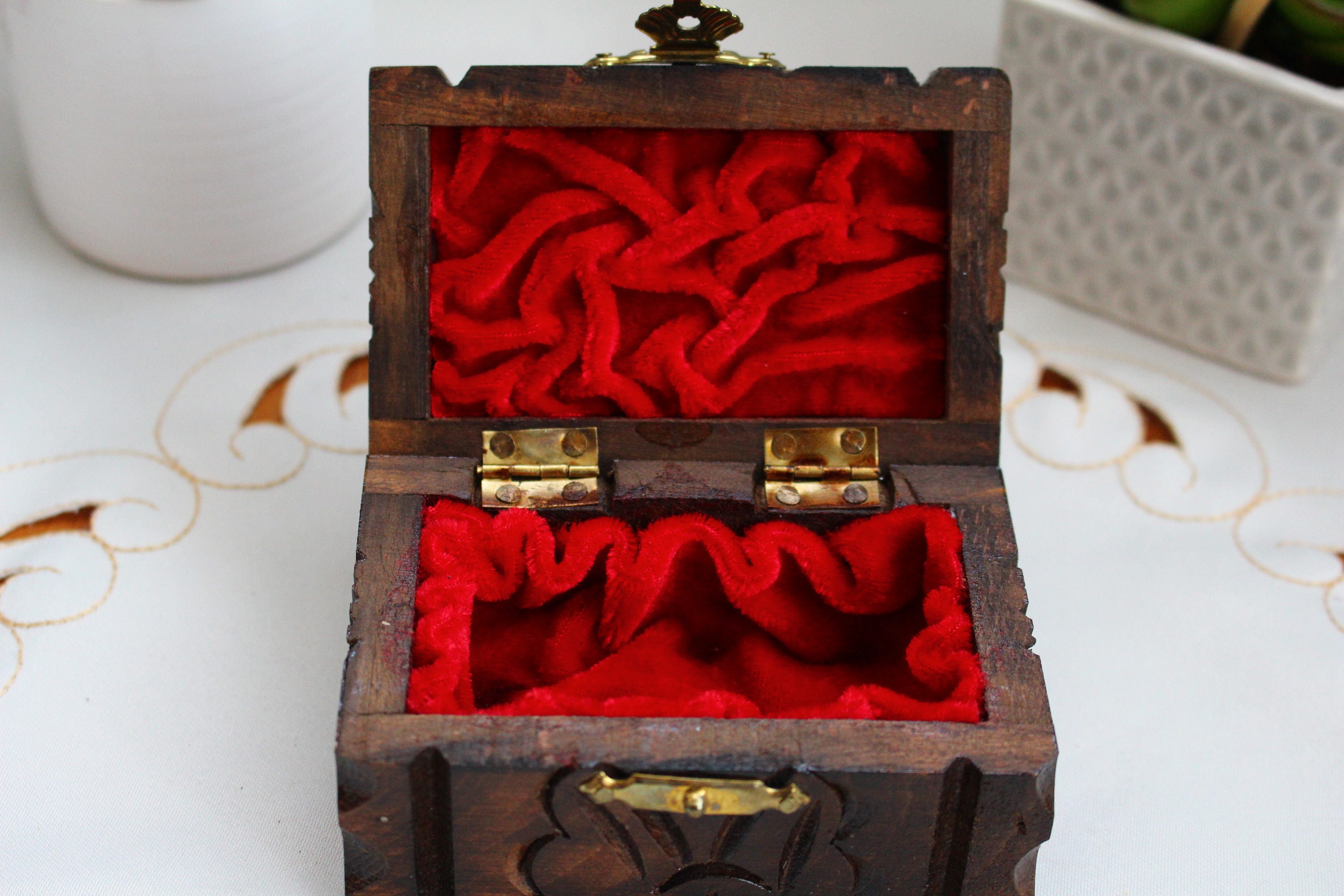 Wooden Brown Jewellery Box Wooden Jewellery Small Box Etsy