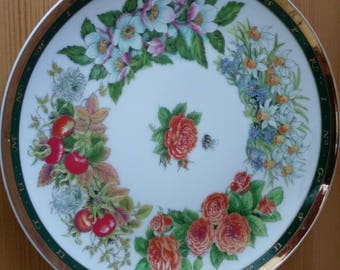 Vintage Pretty plate, Home decor plate, Flowers decor plate, collectibles plate, vintage plate