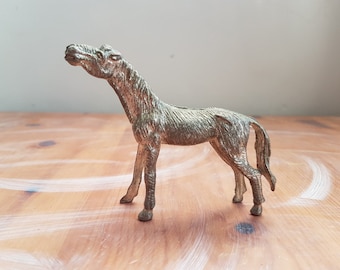 Horse figure, horse sculpture, metal horse sculpture, silver horse, horse ornament,  white horse figure, metal art figure, metal figurine