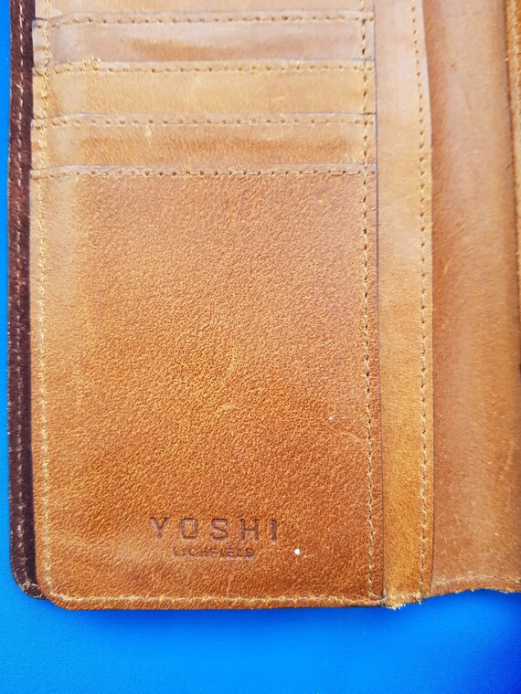 Yoshi wallet, Yoshi, vintage leather wallet, brown le… Gem