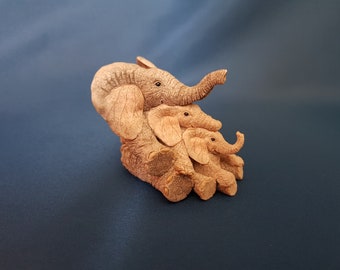 Tuskers elephant, elephant figurine, small elephant figure, resin elephant