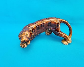 Porcelain Tiger, Tiger Figurine, pottery Tiger Figurine, tiger