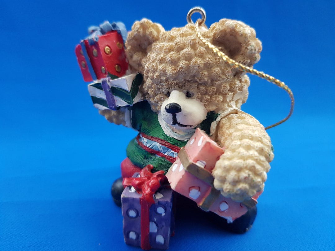 Teddy Bear Figurine, Teddy Bear, Pottery Teddy Bear, Bear Figurine, Resin Figurine, Happy