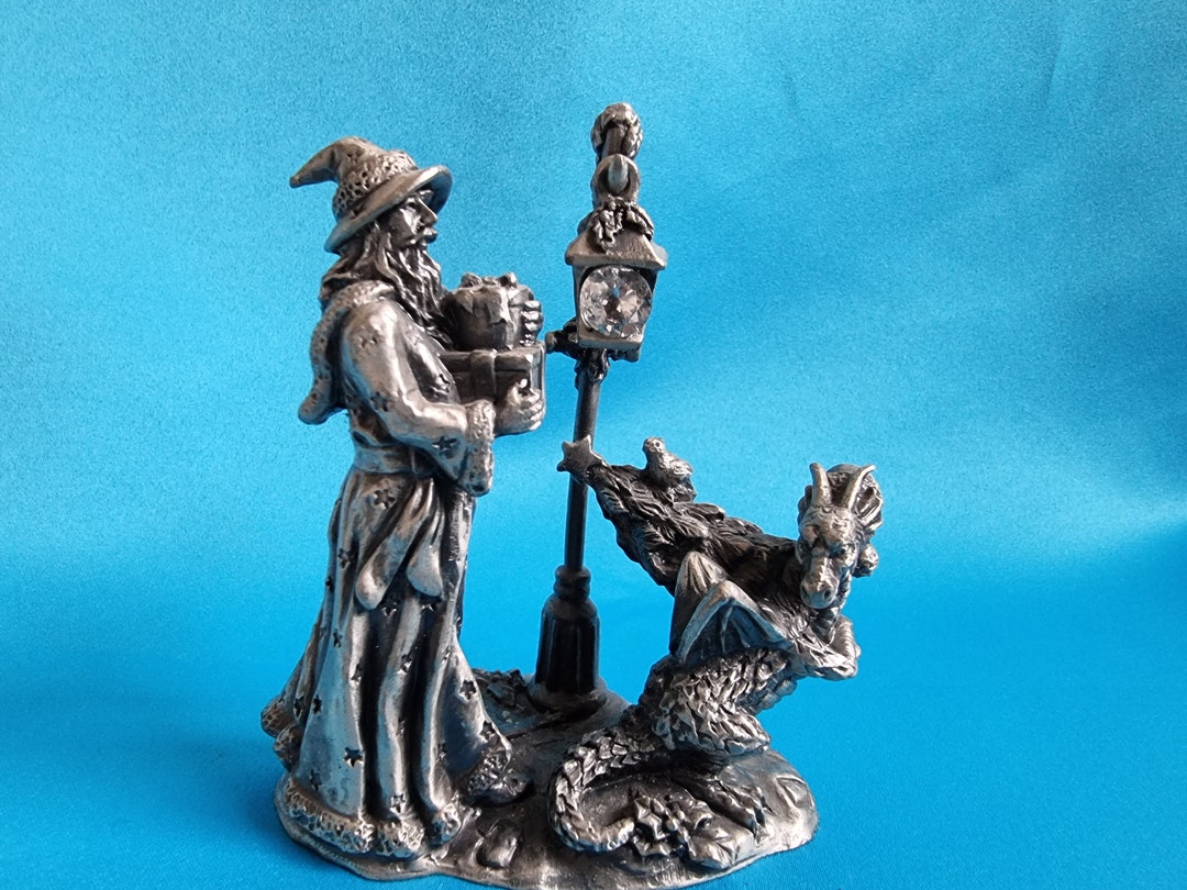 Pewter Dragon and Wizard Figurine - Tudor Mint Myth and Magic - Etsy