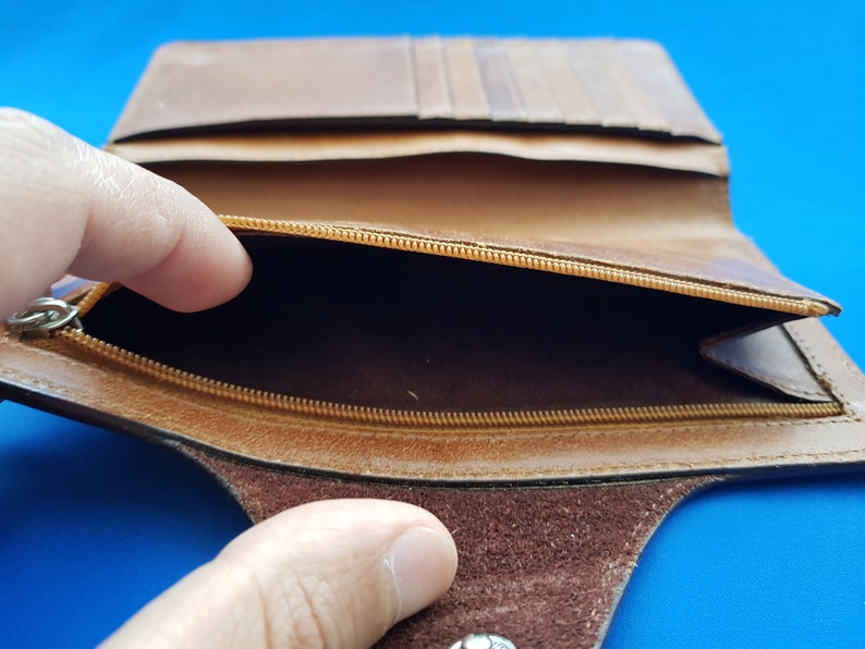 Yoshi Wallet Yoshi Vintage Leather Wallet Brown Leather Etsy