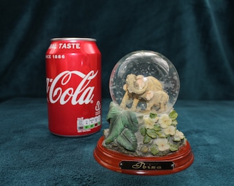 Vintage Elefant Schneekugel Figur