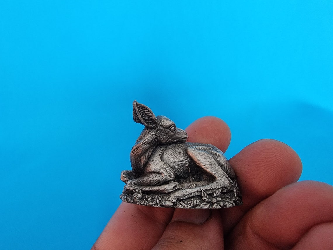 Pewter deer deer figurine Pewter animals figurine small Etsy