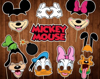 Mickey Mouse Photo Booth Props - INSTANT DOWNLOAD - Disney Party - Mickey and Minnie - Printable Birthday Supplies
