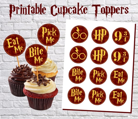 Harry Potter Cupcake Toppers INSTANT DOWNLOAD Printable | Etsy