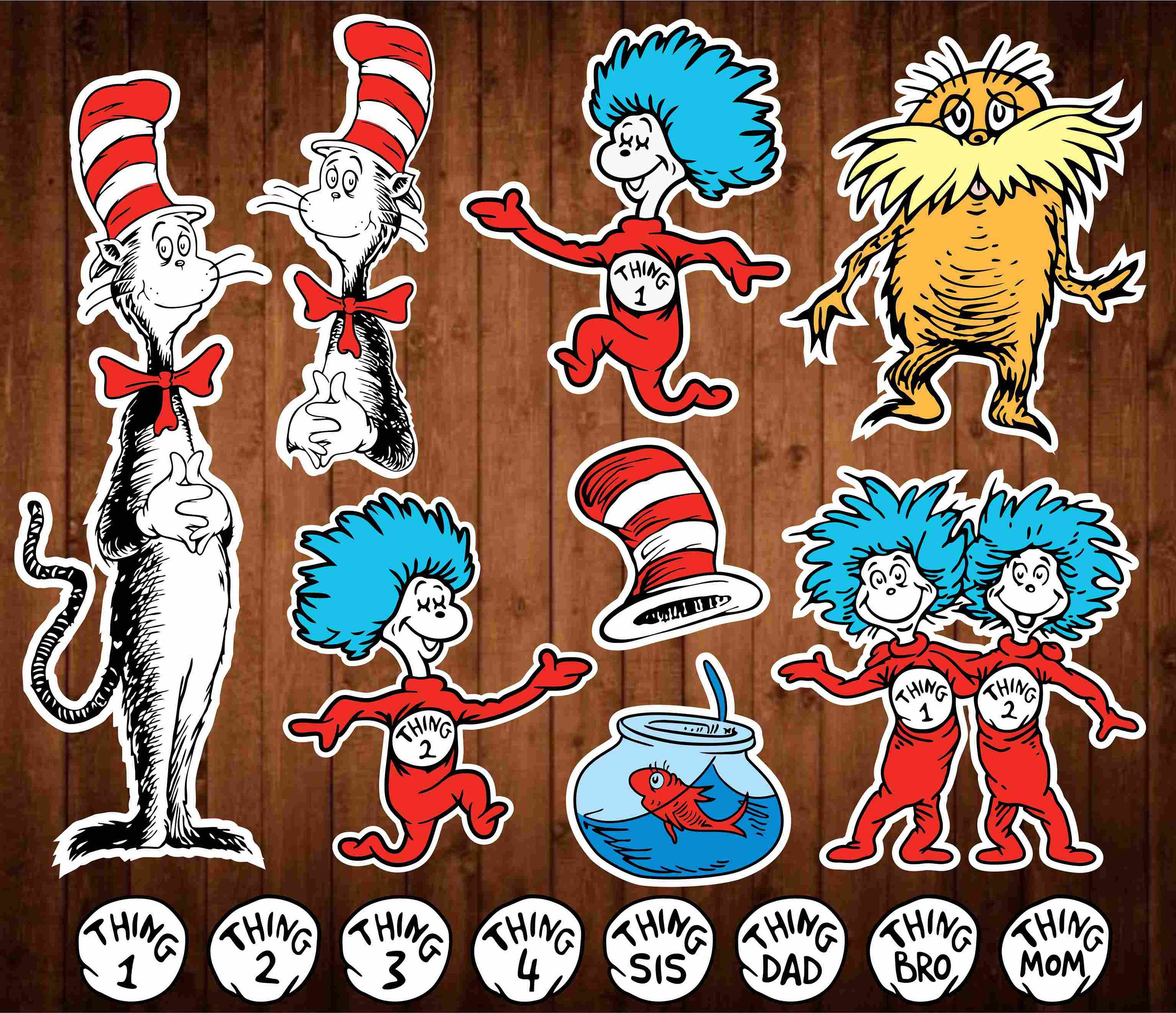 Dr Seuss Svg Files Cat in the Hat Cut files for Cricut | Etsy