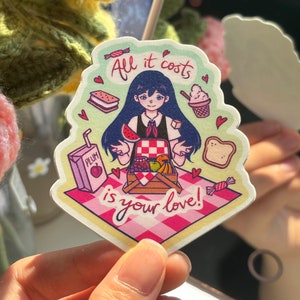 OMORI Alles was es kostet ist deine Liebe! Matt Vinyl Aufkleber