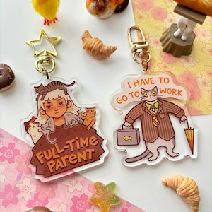 Cat Themed Acrylic Keychains