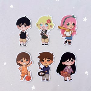 Adesivos de vinil OMORI Faraway Town - Sunny, Basil, Aubrey, Kel, Hero, Mari