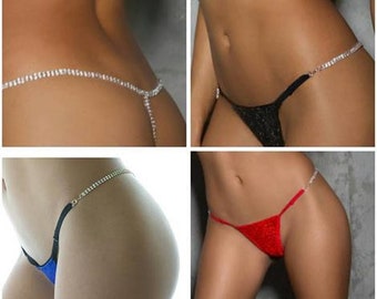 Regalo único, Rhinestone G-String, Accesorio, Regalo de despedida de soltera, Regalo de novia, Panty, G-String, Lencería sexy