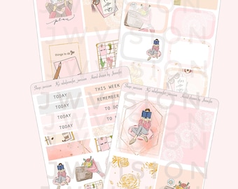 Planner girl pocket sticker kit (Glossy Paper)