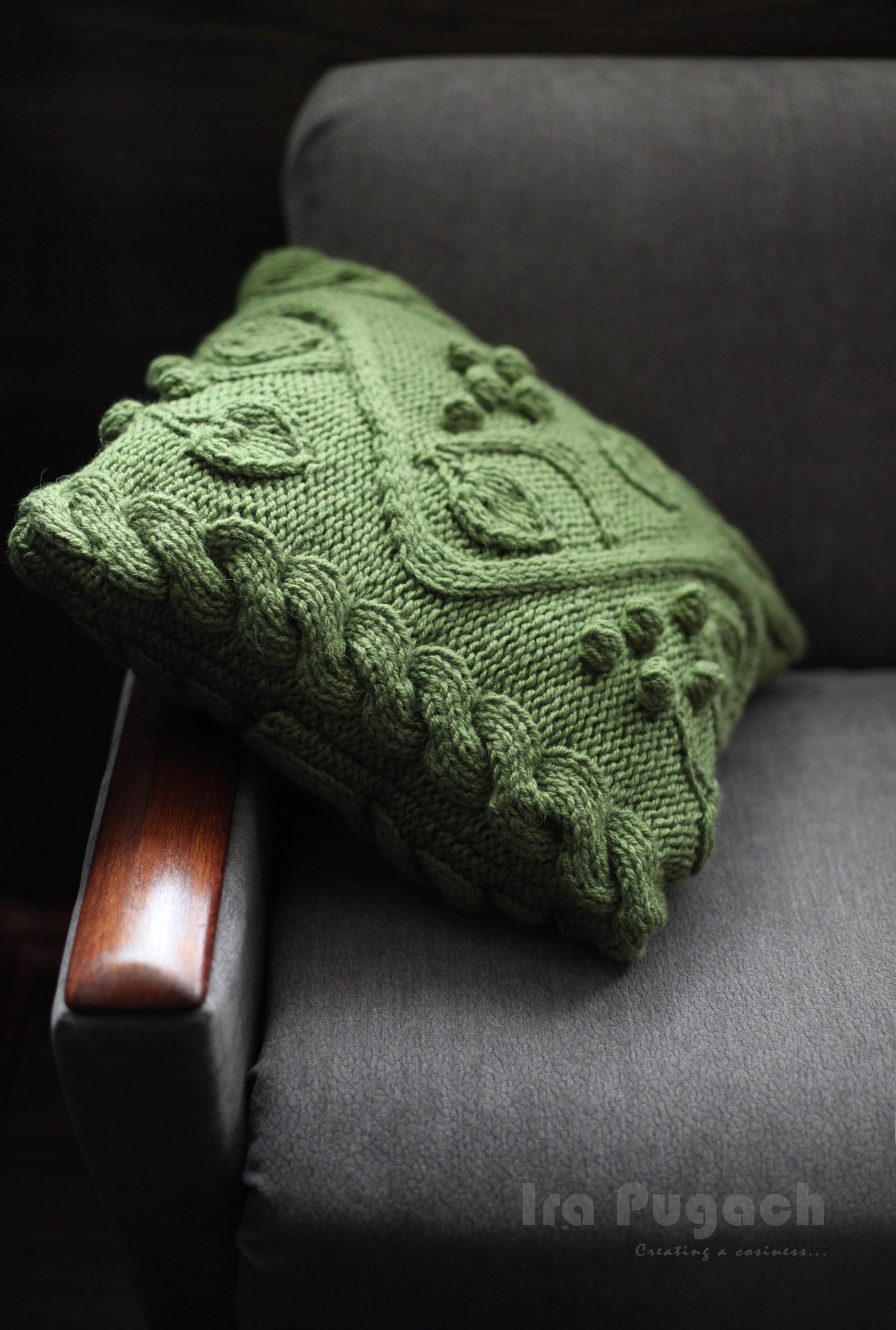 Cable knit pillow covers. Green knit throw pillow covers. Etsy