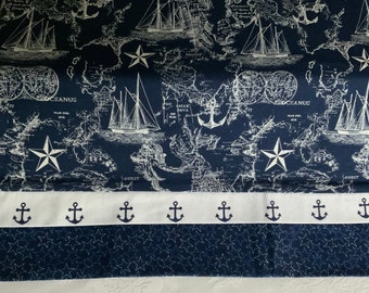 Nautical Chart Pillowcase: Anchor & Star Accent