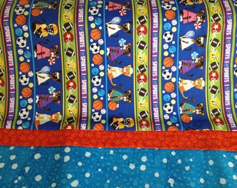 Sports and cats pillowcase